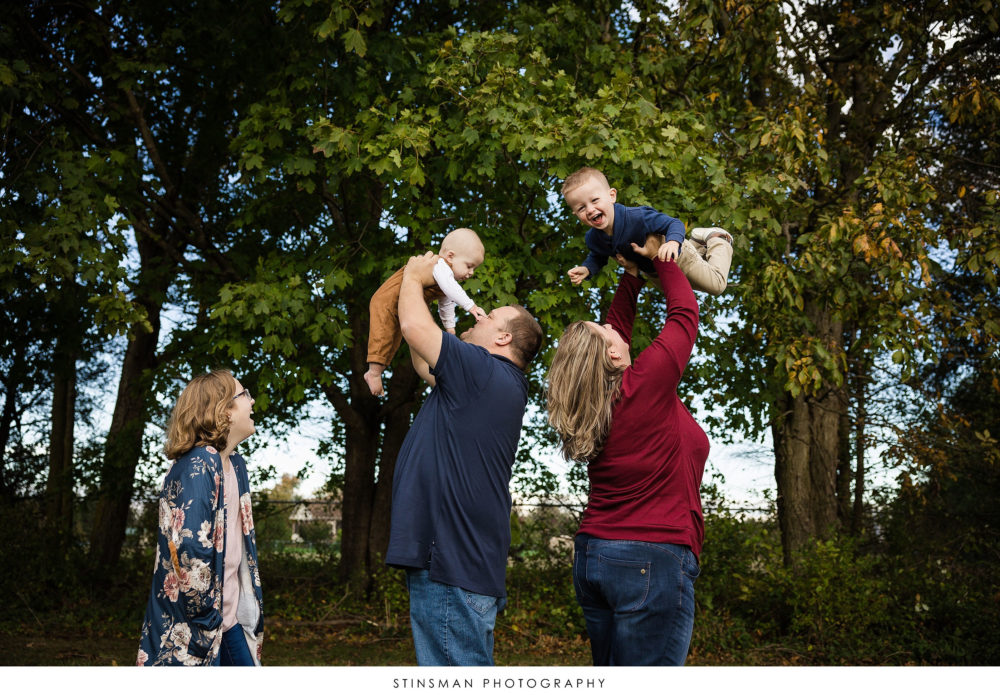 Family playing at their family photoshoot